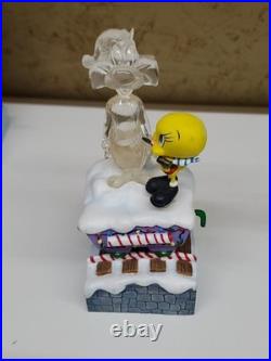 Tweety Bird Christmas Train Set By Danbury Mint/Looney Tunes/6 Pieces/Warner Bro