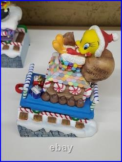 Tweety Bird Christmas Train Set By Danbury Mint/Looney Tunes/6 Pieces/Warner Bro