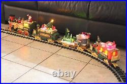 VINTAGE DILLARD'S TRIMMINGS CHRISTMAS ANIMATED ELECTRONIC TRAIN SET G SCALE Read