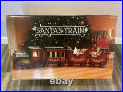 VTG Large Santa's Train Wooden Christmas 4 Piece Train Set From Costco Rare GC