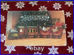 VTG Large Santa's Train Wooden Christmas 4 Piece Train Set From Costco Rare GC