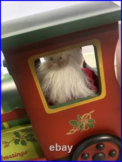 VTG Large Santa's Train Wooden Christmas 4 Piece Train Set From Costco Rare GC