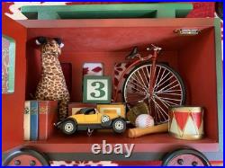 VTG Large Santa's Train Wooden Christmas 4 Piece Train Set From Costco Rare GC