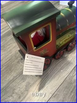 VTG Large Santa's Train Wooden Christmas 4 Piece Train Set From Costco Rare GC