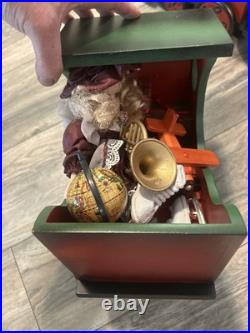 VTG Large Santa's Train Wooden Christmas 4 Piece Train Set From Costco Rare GC