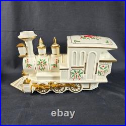 VTG Lenox Holiday Junction Train Set Engine Caboose Coal Car Christmas Porcelain VTG Lenox Holiday Junction Train Set Engine Caboose Coal Car Christmas Porcelain