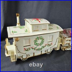 VTG Lenox Holiday Junction Train Set Engine Caboose Coal Car Christmas Porcelain VTG Lenox Holiday Junction Train Set Engine Caboose Coal Car Christmas Porcelain