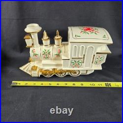 VTG Lenox Holiday Junction Train Set Engine Caboose Coal Car Christmas Porcelain VTG Lenox Holiday Junction Train Set Engine Caboose Coal Car Christmas Porcelain