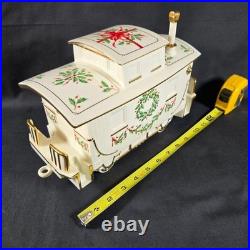 VTG Lenox Holiday Junction Train Set Engine Caboose Coal Car Christmas Porcelain VTG Lenox Holiday Junction Train Set Engine Caboose Coal Car Christmas Porcelain
