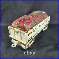 VTG Lenox Holiday Junction Train Set Engine Caboose Coal Car Christmas Porcelain