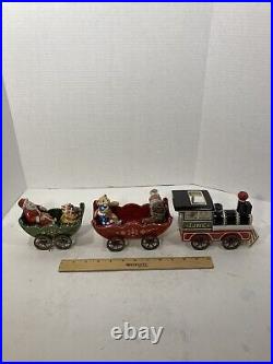 Villeroy & Bosh Ceramic Christmas Santa Train Candle Holders-3 Piece Set-NEW