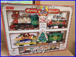 Vintage 1990 Echo Melody Christmas Musical 18pc Lighted Train Set