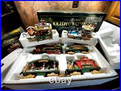 Vintage 1996 Christmas Holiday Express Animated Train Set w 2 Extra Cars IN BOX