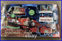 Vintage Blue Hat Holiday North Pole Junction Christmas Train Set