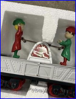 Vintage Blue Hat Holiday North Pole Junction Christmas Train Set