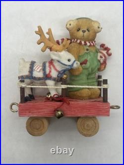 Vintage Cherished Teddies Christmas Santa Express Train Set & Accessories