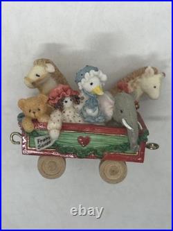 Vintage Cherished Teddies Christmas Santa Express Train Set & Accessories