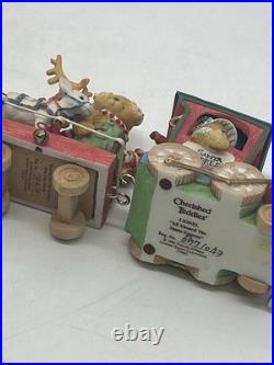 Vintage Cherished Teddies Christmas Santa Express Train Set & Accessories