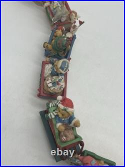 Vintage Cherished Teddies Christmas Santa Express Train Set & Accessories