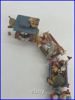 Vintage Cherished Teddies Christmas Santa Express Train Set & Accessories