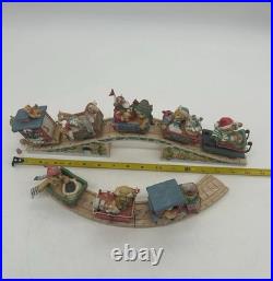Vintage Cherished Teddies Christmas Santa Express Train Set & Accessories