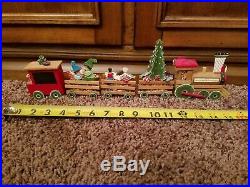Vintage Christmas Emgee Hawaii Wooden 5 Piece Train Set & Large Tree With Stars