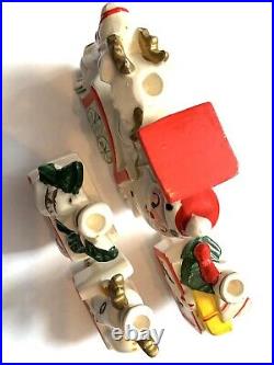 Vintage Commodore Christmas Santa 4 Piece Train Candle Set Japan in BOX