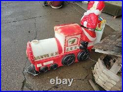 Vintage Empire Santa Train and Toy Tender Car Christmas Blow Mold Set