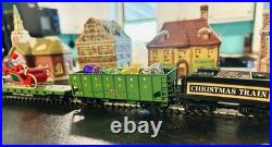 Vintage National Decorations Porcelain Christmas Village with Bachmann Train Set