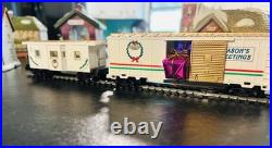 Vintage National Decorations Porcelain Christmas Village with Bachmann Train Set