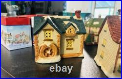 Vintage National Decorations Porcelain Christmas Village with Bachmann Train Set