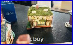 Vintage National Decorations Porcelain Christmas Village with Bachmann Train Set