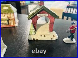 Vintage National Decorations Porcelain Christmas Village with Bachmann Train Set