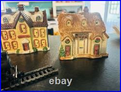 Vintage National Decorations Porcelain Christmas Village with Bachmann Train Set