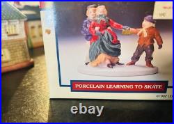 Vintage National Decorations Porcelain Christmas Village with Bachmann Train Set