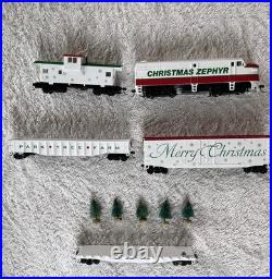 Vintage Walthers Train line Christmas Zephyr HO Train Set Rare HTF X-mas Trees