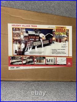 Vtg Bright Christmas Holiday Village Train Set Electronic Musical Sounds Sealed