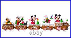 WORKS! Hallmark DISNEY Christmas Train Set 5 Pc Mickey Minnie Donald Goofy Pluto