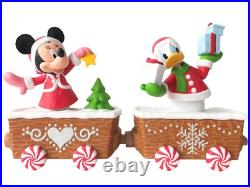 WORKS! Hallmark DISNEY Christmas Train Set 5 Pc Mickey Minnie Donald Goofy Pluto