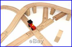 Wooden Train Track Lot Expansion Set Bridge 62 Pieces Accessories Thomas Brio
